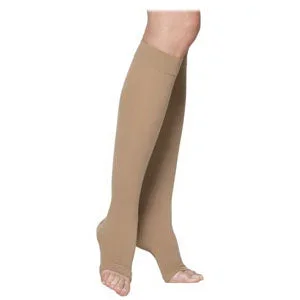 232C Essential Cotton Calf, 20-30mmHg, Open Toe, Small, Long, Crispa