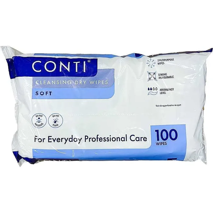 30cm x 36cm Conti Supersoft Large Patient Cleansing Dry Wipes