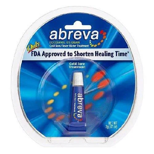 Abreva Cold Sore Treatment 10% Strength Docosanol Cream 2 Gram
