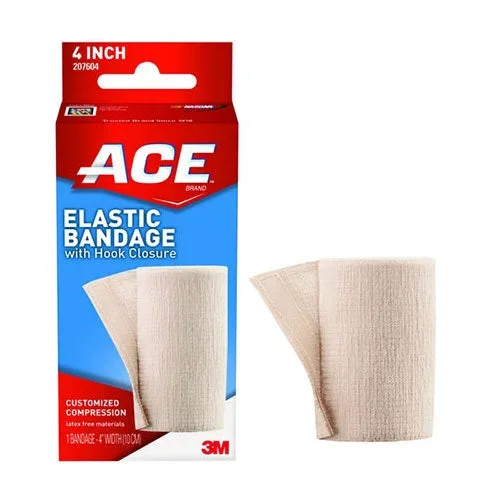 Ace Elastic Bandage with Hook Closure, 4″