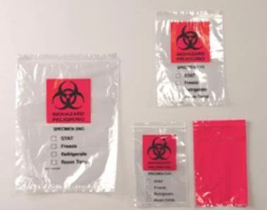 Action Bag Econo-Zip Specimen Transport Bag with Document Pouch 6 X 9 Inch Polyethylene STAT / Biohazard Symbol / Storage Instructions Zip Closure NonSterile – A60902BH