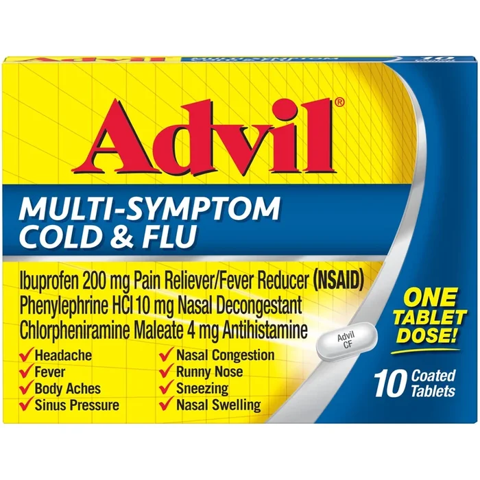 Advil MultiStom Symptom Cold & Fre 200 mg 10 tabletas