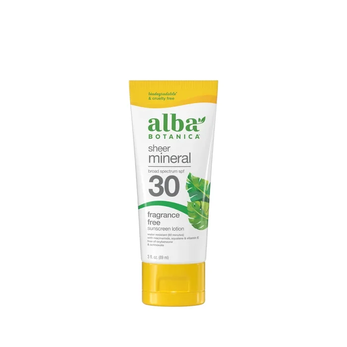 Alba Botanica Fragrance Free Broad Spectrum Mineral Sunscreen SPF30 (3 oz) #28290