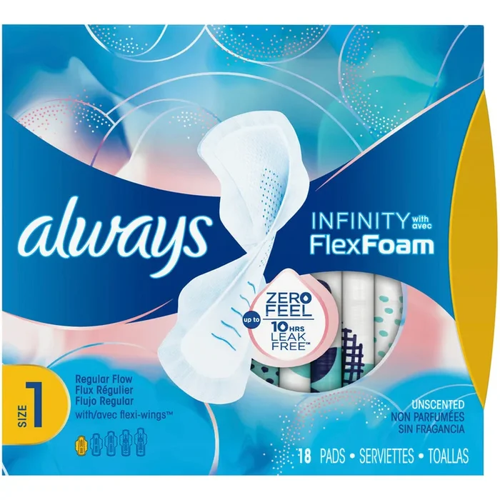 Always Pads Size 1 Infinity With Flex Foam 18 Count