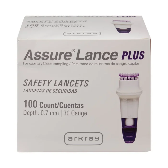 Assure Lance Plus, 30G Safety Lancets, 0.7mm, Purple