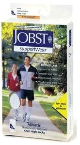 Athletic Men’s Knee High Compression Socks Medium, White, Closed Toe – Pair