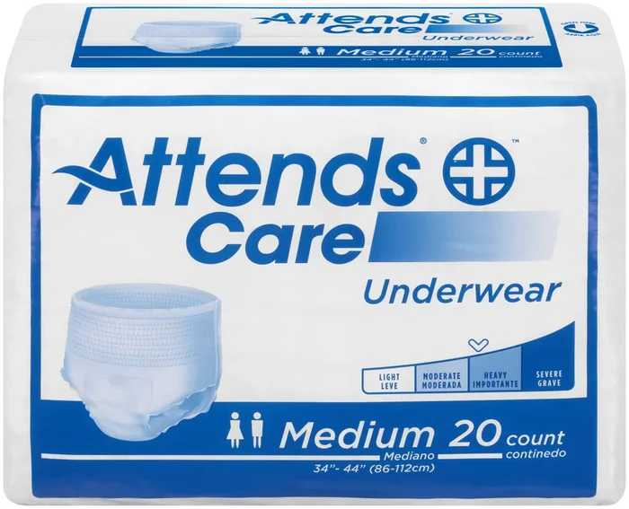 Attends Care Underwear, Moderate-Heavy Absorbency, Medium, 34″ – 44″