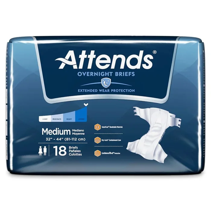 Attends Overnight Briefs With Extended Wear Protection