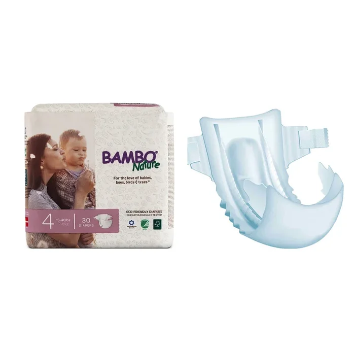 Bambo Nature Disposable Diapers, Size 4, 15-40 lbs.