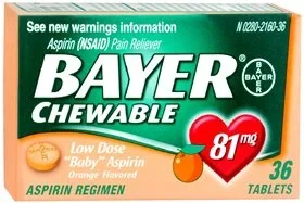 Bayer Bayer Pain Relief 81 mg Strength Aspirin Chewable Tablet 36 per Box – 12843013105