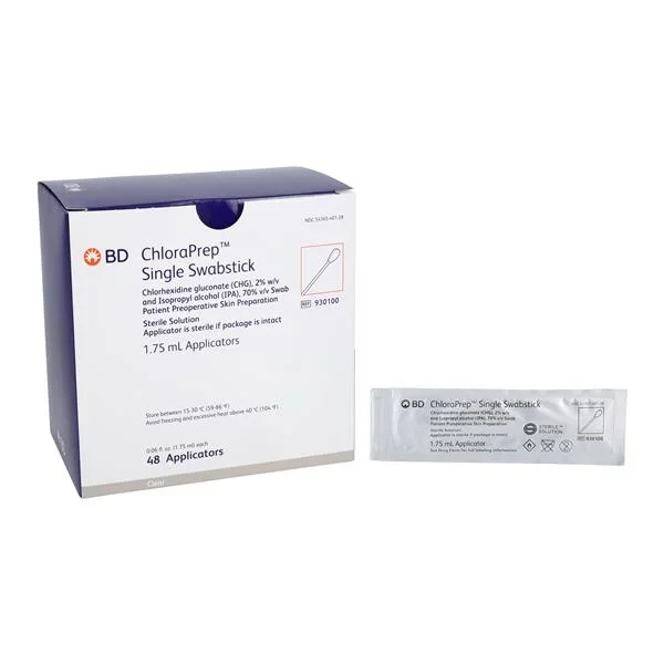 BD ChloraPrep™ Single Swabstick, 1.75 mL