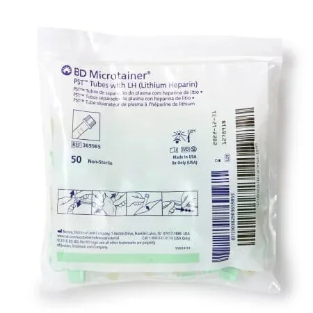 BD Microtainer PST Tubes Lithium Heparin/Separator Gel Additive Mint Green BD Microgard Closure