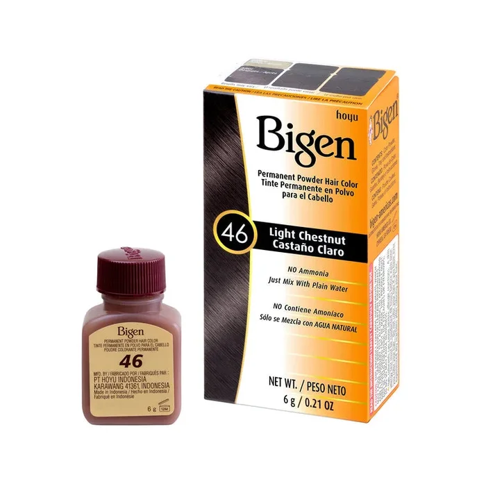 Bigen permanente polvo para el cabello color light chesnut 46