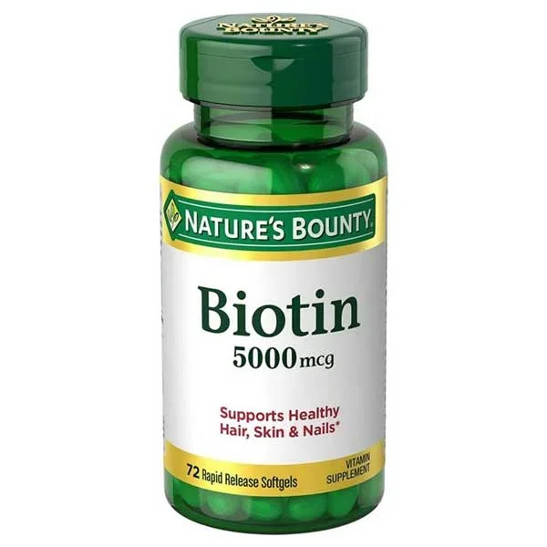 Biotin 5000 mcg Rapid Release Softgels by Nature’s Bounty, 72 Count