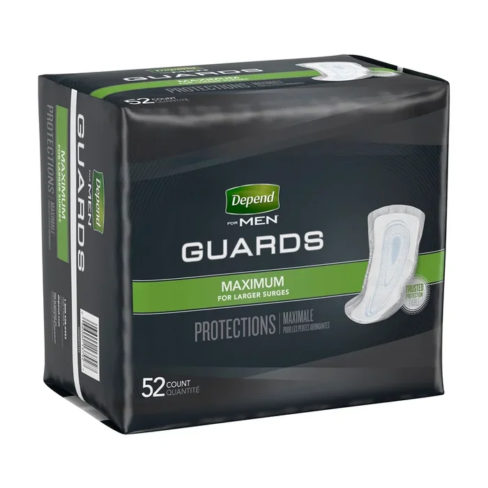 Bladder Control Pad Depend® Guards for Men 12 Inch Length Heavy Absorbency Sodium Polyacrylate Core One Size Fits Most