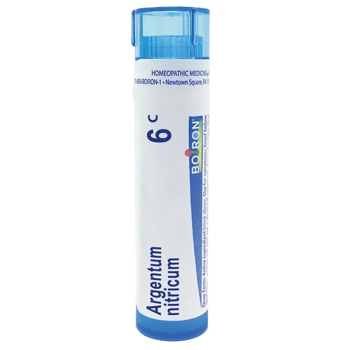Boiron Argentum Nitricum 6C relieves apprehension with heartburn, 80 Pellets