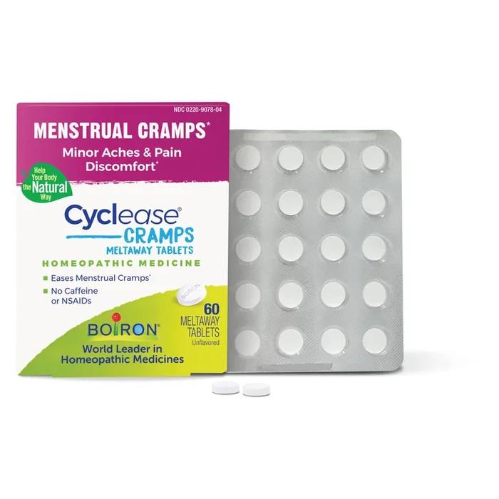 Boiron Cyclase Cramp, Medicina homeopática para calambres menstruales, molestias, dolores, calambres, 60 tabletas