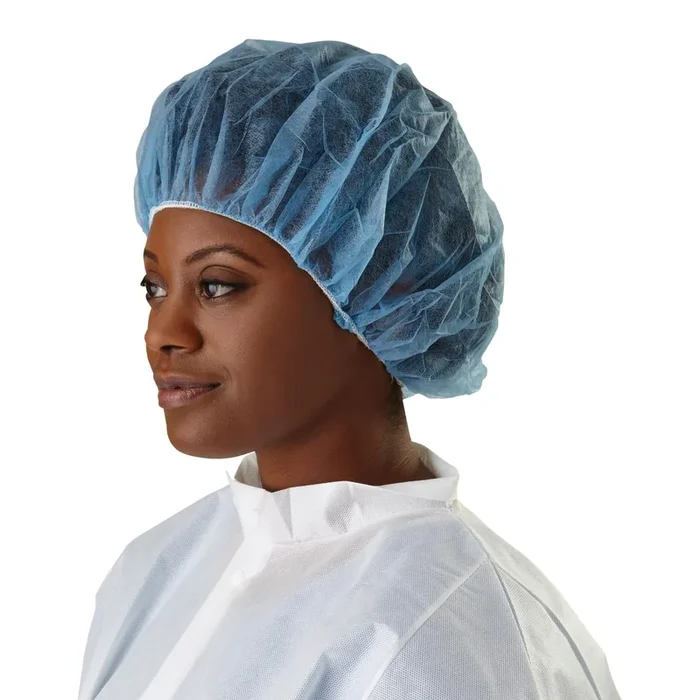 Bouffant Cap One Size Fits Most Blue Elastic Closure