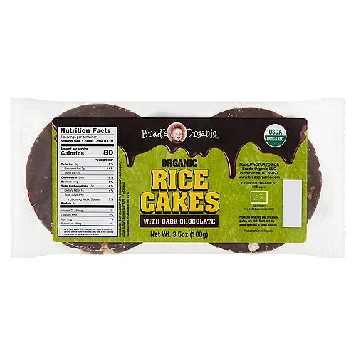 Brad’s Organic Rice Cakes With Dark Chocolate 3.5Oz