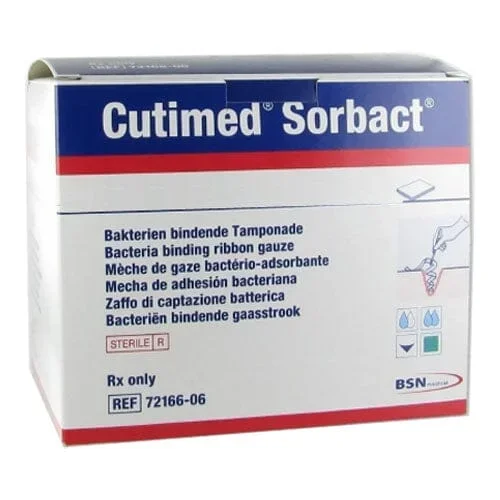 BSN Jobst® Cutimed® Sorbact® Impregnated Ribbon Gauze Dressing, 0.8” x 19.7” Green