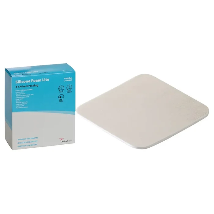 Cardinal Health Kendall Silicone Non-Bordered Lite Foam Dressing, 4″ x 4″
