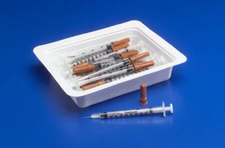 Cardinal Monoject Allergy Tray 0.5 mL 28 Gauge 1/2 Inch Attached Needle Without Safety – 8881500501