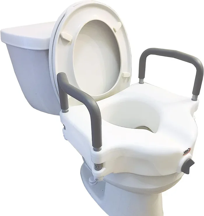 Carex Classics Raised Toilet Seat With Armrests