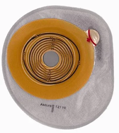 Coloplast Assura Colostomy Pouch One-Piece System 7 Inch Length, Midi 1 Inch Stoma Closed End Flat, Pre-Cut – 12134