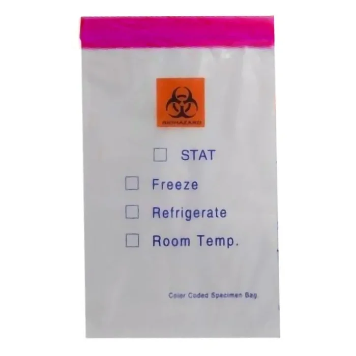 Color Coded Top Specimen Transport Bag With Document Pouch