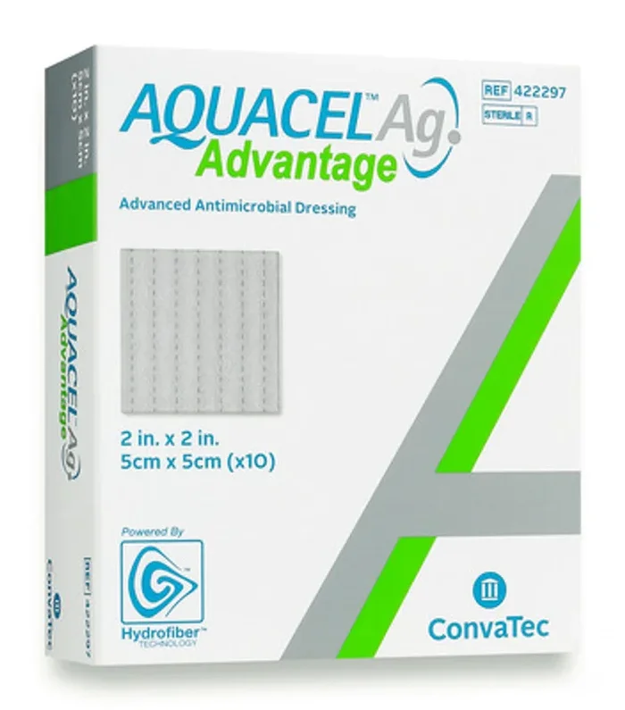 Convatec Advantage Ag Extra Silver Hydrofiber Dressing 2 x 2In 10ct 422297