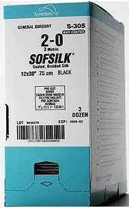 Covidien Sofsilk Suture without Needle Braided Silk Nonabsorbable Coated Size 3 – 0 24 Inch Suture – S244