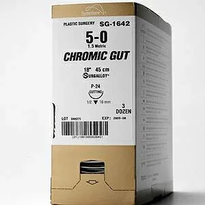 Covidien Suture with Needle Absorbable Uncoated Undyed Suture Chromic Gut Size 3-0 30 Inch Suture 1-Needle 20 mm Length 1/2 Circle Taper Point Needle – GG185