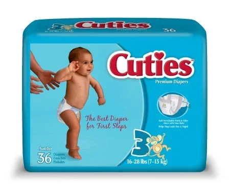 Cuties Baby Diaper Tab Closure Disposable Heavy Absorbency Size 5