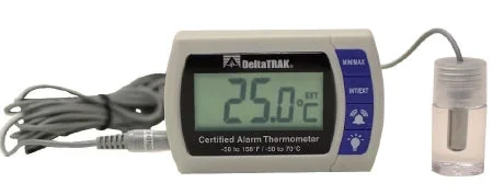 Delta Trak FlashLink Refrigerator / Freezer Thermometer Flashlink Fahrenheit / Celsius -58° to +158°F (-50° to +70°C) Bottle Probe Desk / Wall / Door Mount Battery Operated – 12215