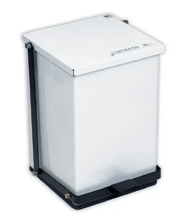 Detecto Scale Detecto Trash Can 100 Quart Square White Baked Epoxy Steel Step On – P-100