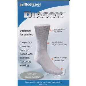Diasox Seam-Free Socks, Large, Black