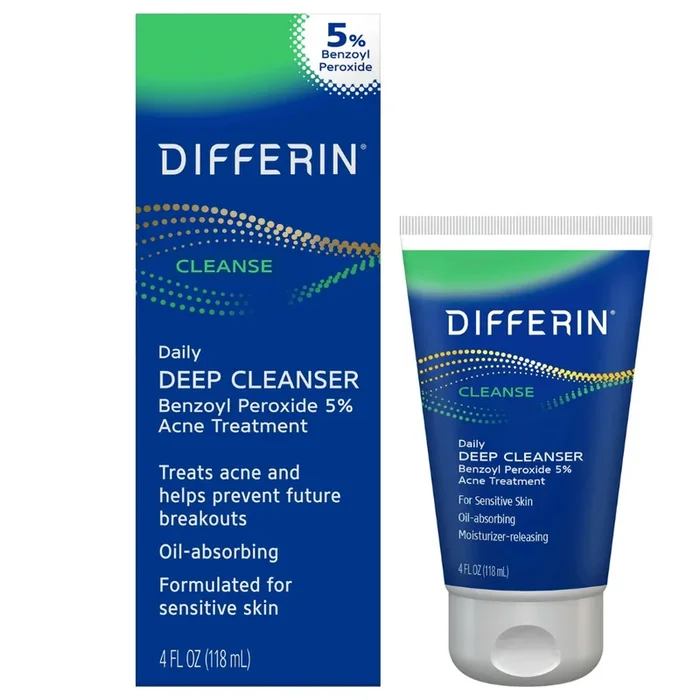 Differin Daily Deep Cleanser Face Wash for Acne Prone Skin