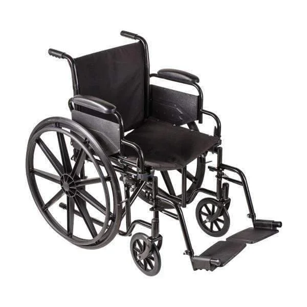 DMI Lightweight Foldable Wheelchairs with Padded Armrests – 18″ Seat Width