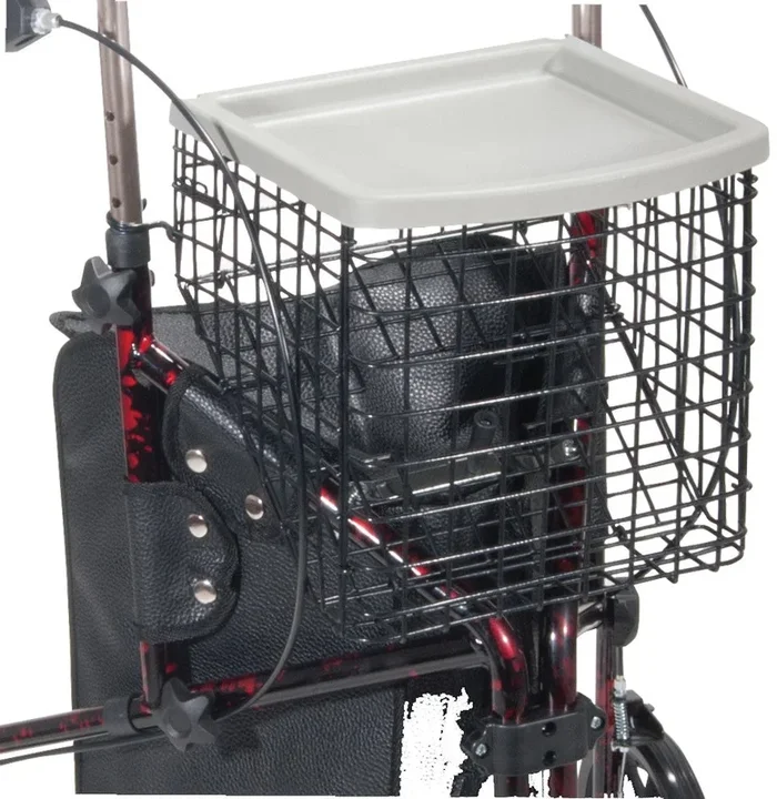Drive Deluxe 3 Wheel Rollator Aluminum Red 3 Wheel