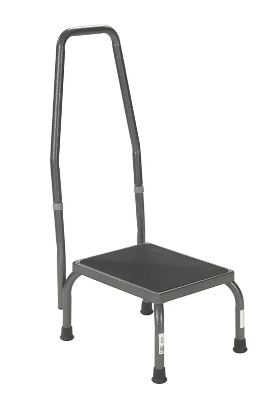 Drive Medical 130311SV Footstool with Handle Rail, Silver, 1 Each