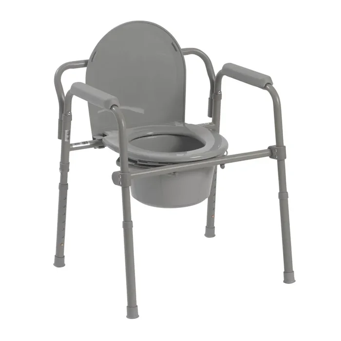 Drive Medical Folding Steel Bedside Commode