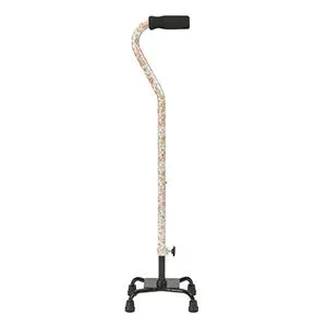 Drive Medical Small Base Quad Cane with Foam Rubber Hand Grip
