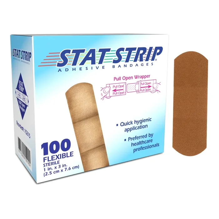 Dukal Flexible Fabric Adhesive Bandages 1″ x 3″ Stat Strip