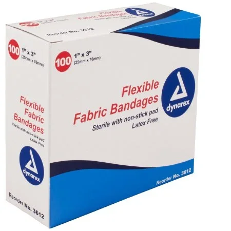 Dynarex Dynarex Adhesive Strip 1 X 3 Inch Fabric Rectangle Tan Sterile – 3612