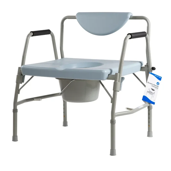 Dynarex Extra Wide Bariatric Drop Arm Bedside Commode – 650 lb Capacity