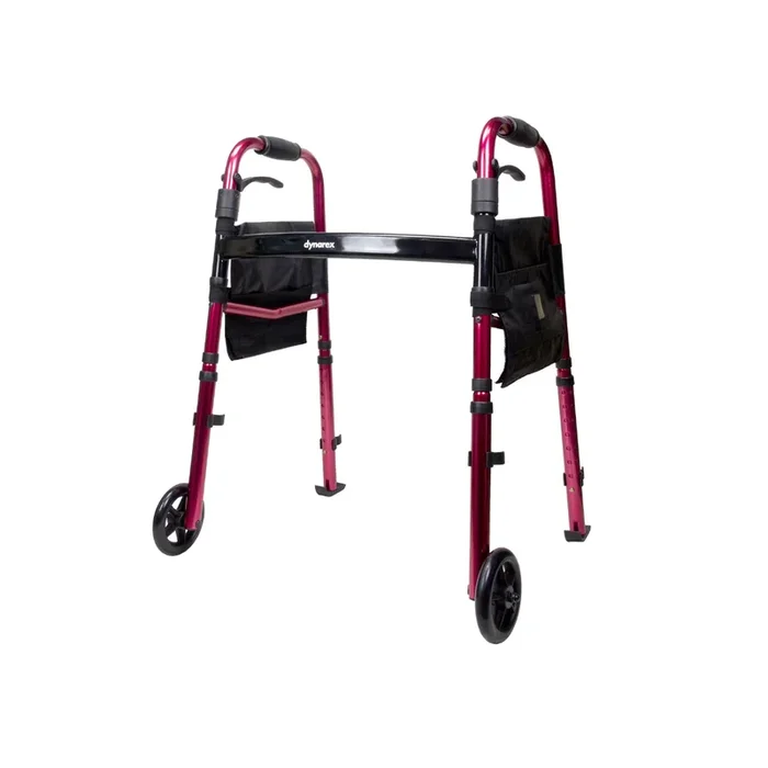 Dynarex Folding Lightweight Travel Walker – Paddle Release