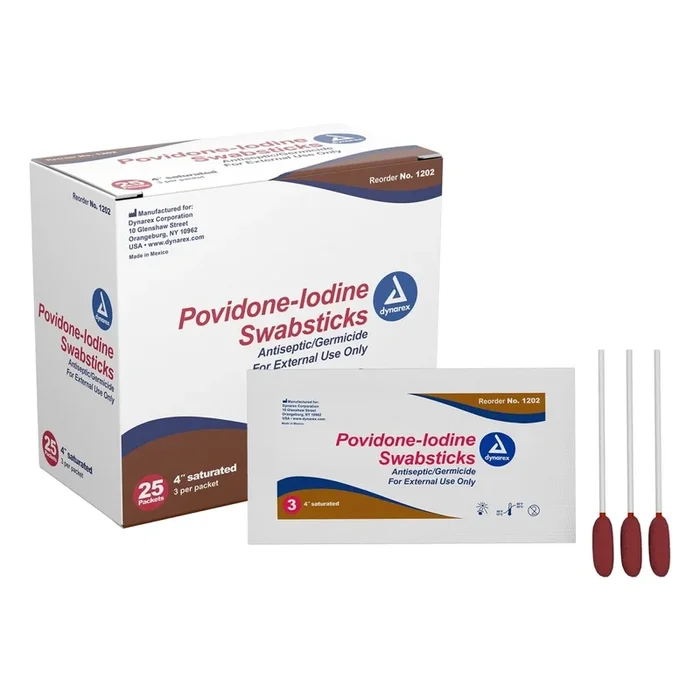 Dynarex Povidone Iodine Swabsticks