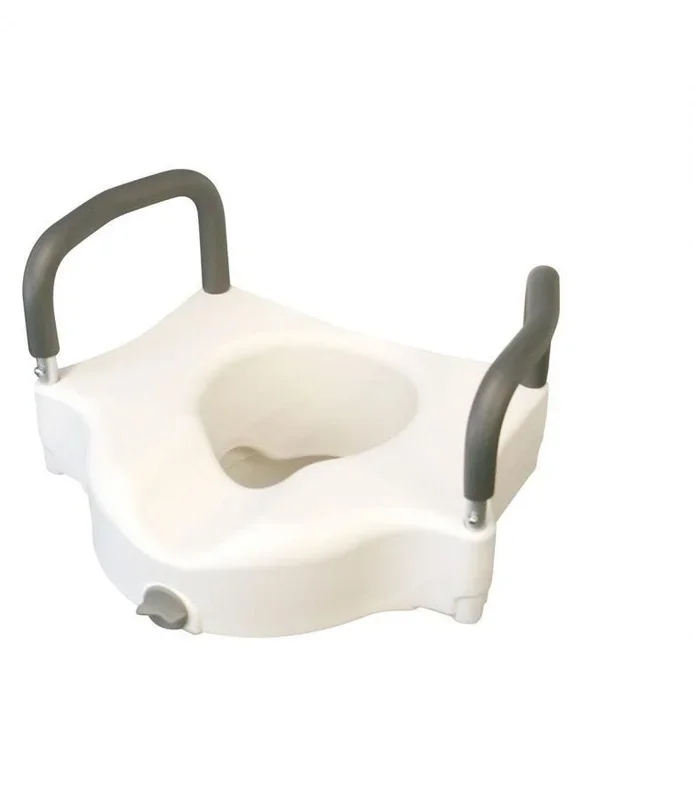 Elevated Locking Toilet Seat, With Arms