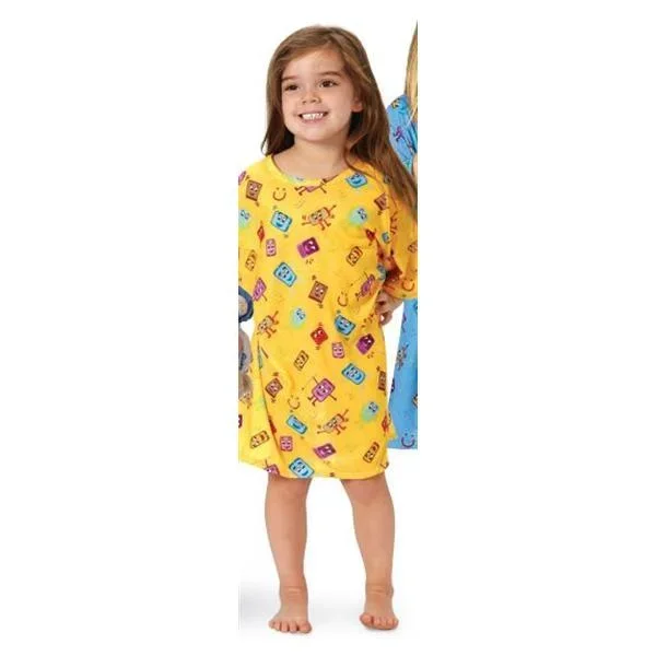 Fashion Seal Uniforms Mobies Patient Exam Gown Small Pediatric NonSterile Kid Design (Yellow Print) – 5518-S