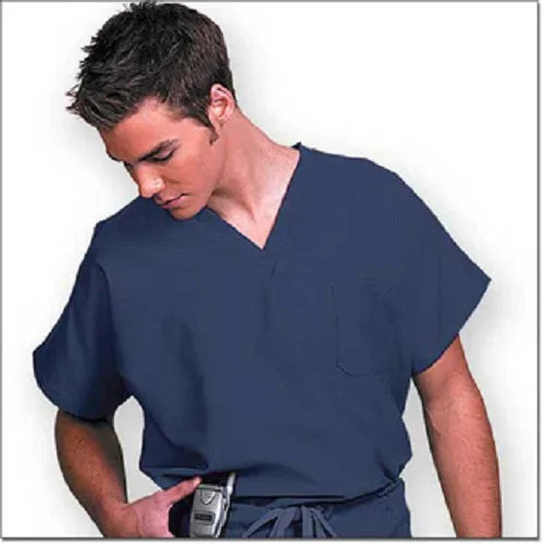 Fashion Seal Uniforms Scrub Shirt 2X-Large Navy Blue 1 Pocket Short Cap Sleeves Unisex – 78744-8134155-2XLG